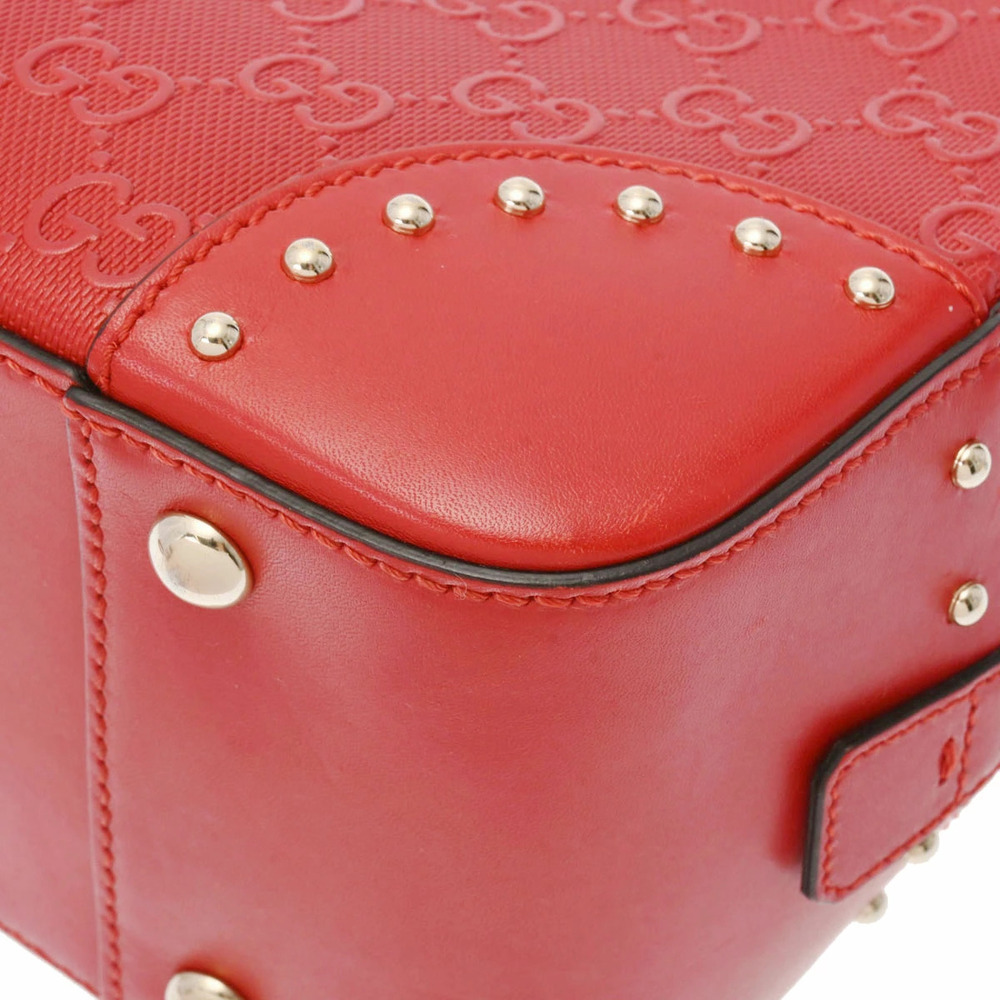 GUCCI Bright Diamante Studded Red Leather Handbag - Picture 6 of 9